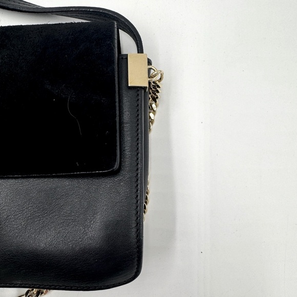 Auth Chloe Black Suede Leatherr Faye Small Crossbody Bag - Picture 7 of 15